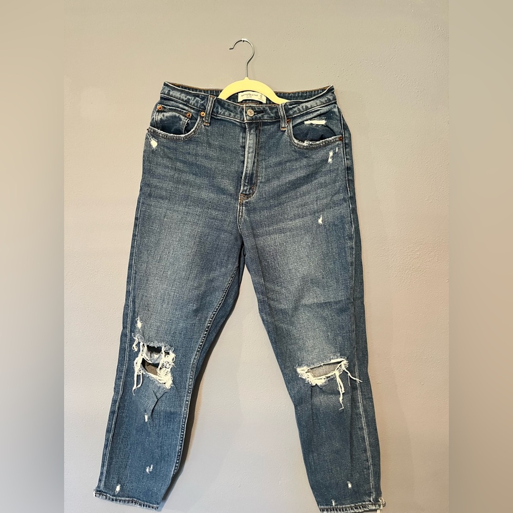 Abercrombie & Fitch Blue Boyfriend Jeans Distressed Casual